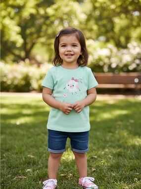 The Children’s Place Mint Green Girls' Graphic Tee with Soccer Ball NIP